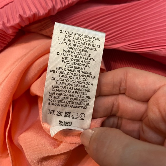 Tibi Pleated Cocktail Dress in Pink Colorblock Size XS - Picture 9 of 11